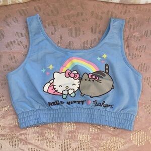 Super cute Hello Kitty and Pusheen crop top.🩵